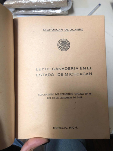Ley De Ganaderia En El Estado De Michoacán (Usado)