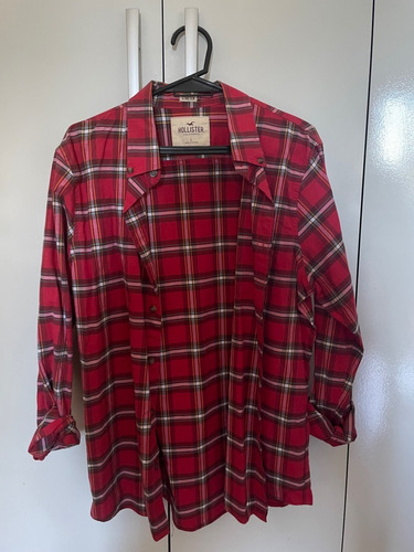 Camisa Hollister Roja A Cuadros Talle M