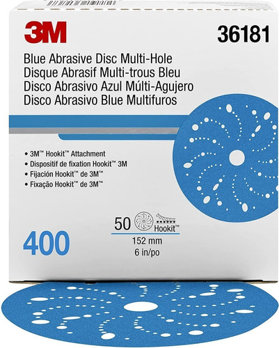 Disco Lija Grano 400 6  Hookit Azul 321u 36181 3m (50u)
