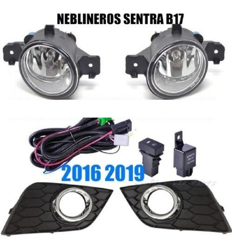 Neblineros Kit Completo Nissan Sentra 2016 - 2019 Cromado
