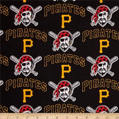 Mlb Algodón Broadcloth Pittsburgh Pirates Negro/amarillo T.