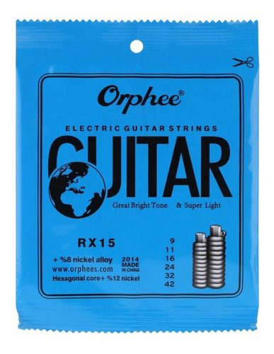 Juego De Cuerdas Para Guitarra Eléctrica Orphee 9-42