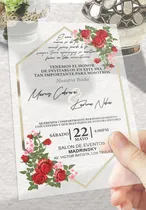 Comprar Invitaciones Bodas Eventos Graduación En Acrílico  15x10cm