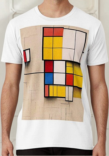 Remera Patrón De Estilo Abstracto De Mondrian Algodon Premiu