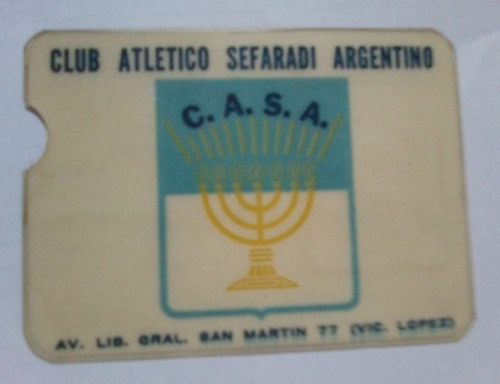 Antiguo Carnet Club Atletico Sefaradi Argentino