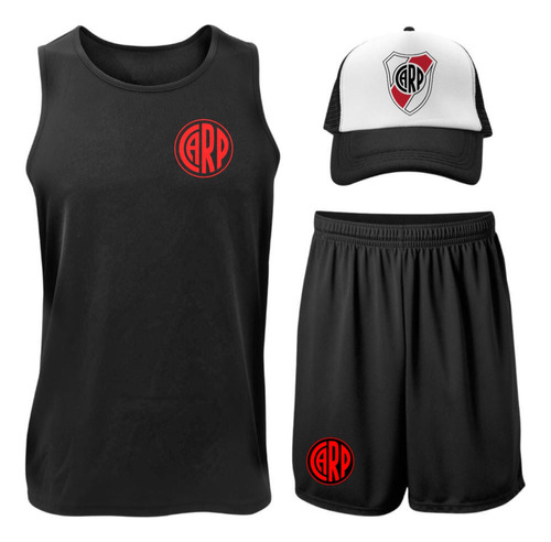 Conjunto Deportivo Musculosa + Short + Gorra - River Plate 3