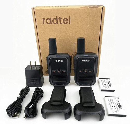 Par De Radio Ht Radtel Mini 16 Canais 462mhz 467mhz Bandas De Freqüência Uhf Cor Preto