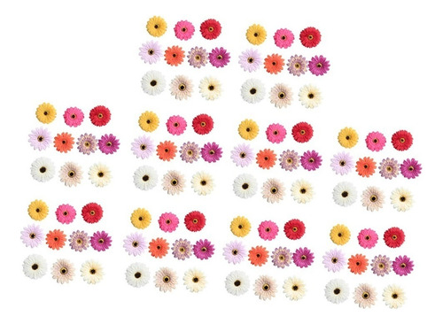 100 Unidades Multicolores Flores De Gerberas De Seda Plantas