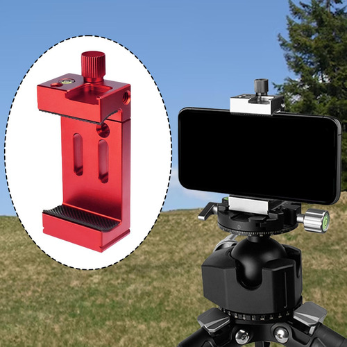 Suporte De Telefone Para Tripé, Braçadeira Vermelho