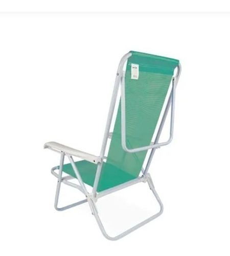 Cadeira De Praia Reclinável 8 Posições Verde Em Aço Mor