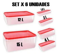 Comprar Set 6 Contenedores Hermeticos Recipientes De Comida Freezzer