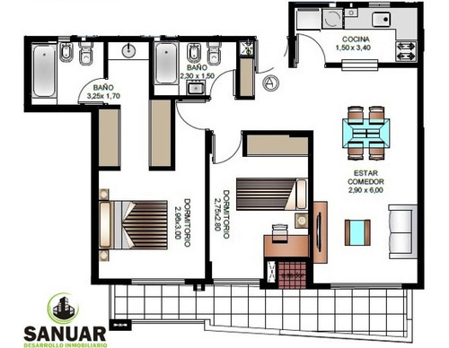 Imagen 7 de 8 de Venta De Departamento 2 Dormitorios Bº General Paz!!!