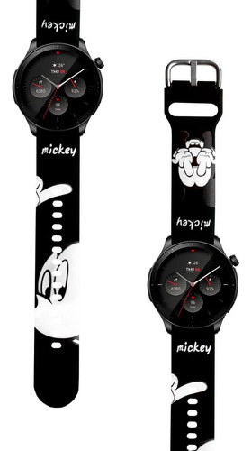 Correa Compatible Para Amazfit Gtr 4 Mickey Mouse Negro