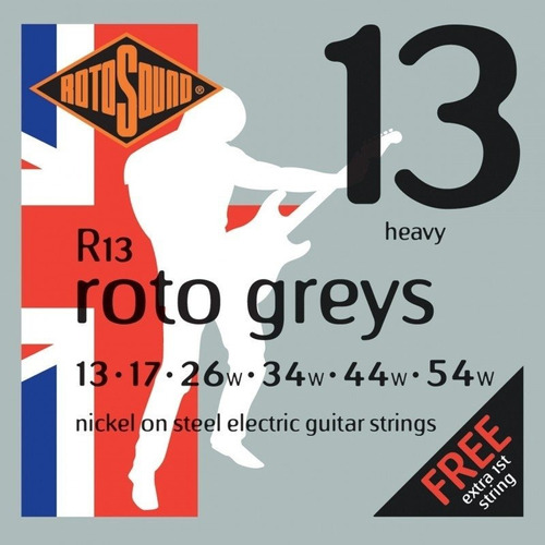 Encordado Eléctrica Rotosound Roto Greys R13 Heavy 013-054