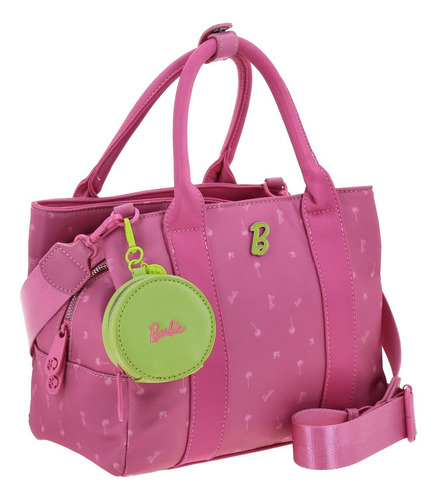 Bolso Satchel Barbie Gorett Lor Br25065-p Rosa Chicle Dama Acabado De Los Herrajes Níquel Diseño De La Tela Lisa