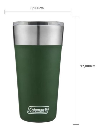 Kit 2 Copos Termicos Coleman Para Cerveja 600ml Com Cor Verde E Verde