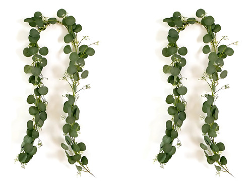 Tira Hojas Eucalipto Artificiales Enredadera Decoración 2mts Dolar