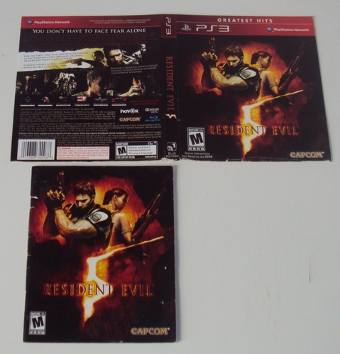Encarte + Manual Resident Evil 5 Greatest Hits Playstation 3