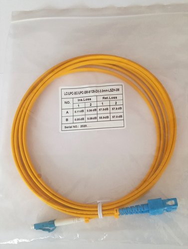 Patch Cord Fibra Óptica Monomodo Dx  Lc-sc/upc 3mm, Long