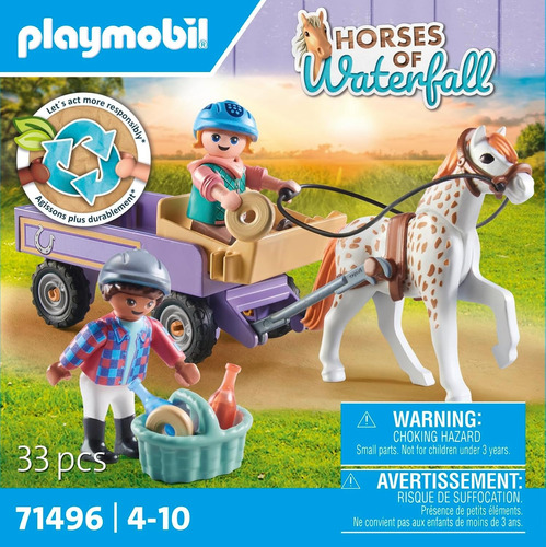 Playmobil Carruaje Con 1 Pony Animales 33pcs 2 Figuras 71496 Carruaje Poni
