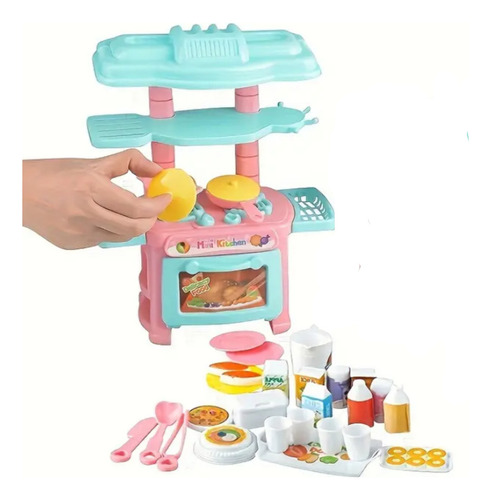 Mini Cozinha Infantil Para Meninas Com 48 Acessórios