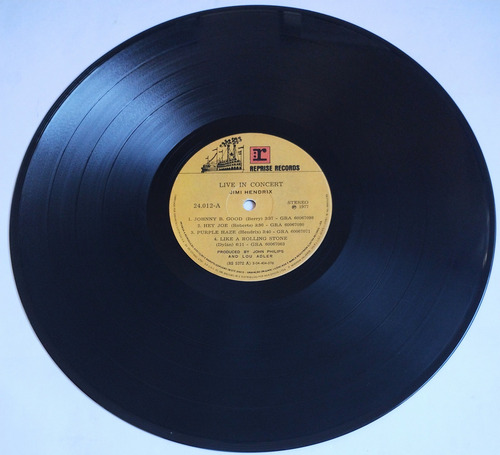 Lp Jimi Hendrix Live In Concert Vinil 1977 Estandar (Usado)