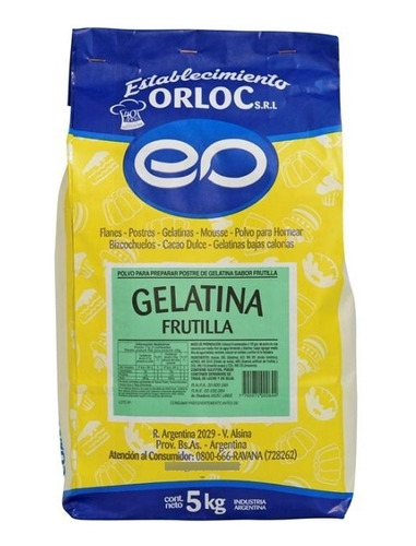 Gelatina Frutilla X 5 Kg Orloc 