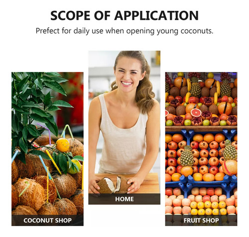 Abridor De Coco Y Cuchillo Para Carne De Cocina De Acero Ino