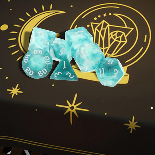 4 Juego De Dados Poliédricos Acrílicos Con Azul1 Azul1 K