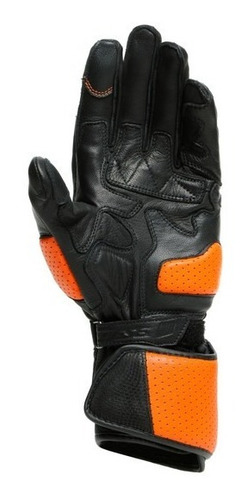 Luva Dainese Impeto Preto - Laranja Couro De Cabra Tamanho M
