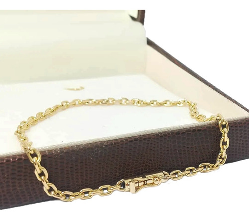Pulseira Cadeado 6 Gramas 4mm Ouro 18k 750