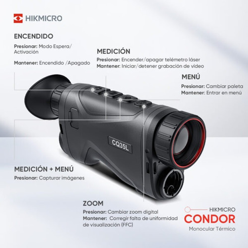 Monocular Hikmicro Térmico Con Telémetro Láser Cóndor Ch35l