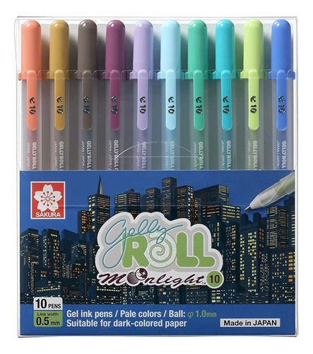 Set De 10 Plumas Gelly Roll Moonlight Pastel Punta 1 Mm