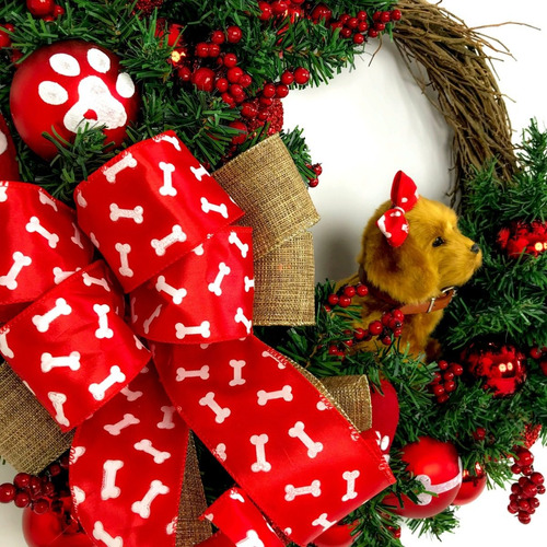 Guirlanda De Natal Decoração Pet Menina Filhote Luxo | Parcelamento sem  juros