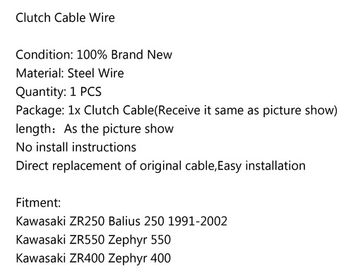 Cable De Embrague Para Kawasaki Zr400 Zephyr 400 Zr550 Zr250