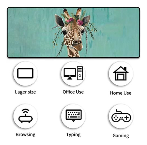 Mouse Pad Rvhoezzm RVH-R1-Mouse-011 jirafa con tocado floral.