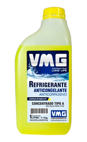 Liquido Refrigerante 1l Orgánico Rojo Verde Amarillo Vmg