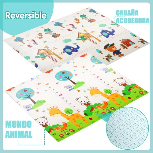 Tapete Infantil Plegable Con Doble Diseño Mide 200 cm x 180 cm, Mezcla de  Colores