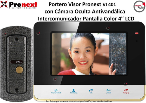 Portero Visor Pronext Vi 401 Cámara Oculta Antivandálica 4 