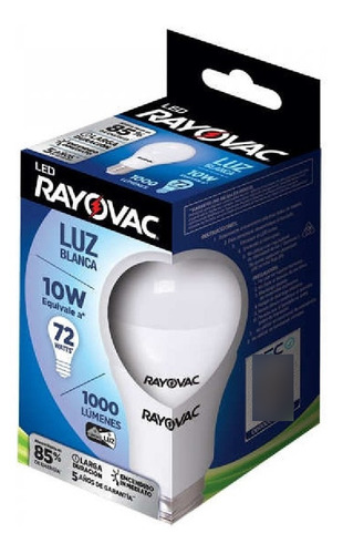 Ampolleta Luz Fria 10w Rayovac Led 6500k 1000 Lumenes E27