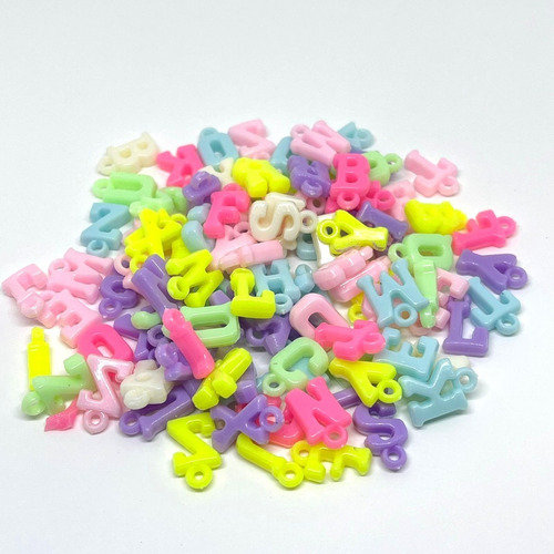 Letras Colgantes Acrilicas Plastico Multicolor 1.5cm 50grs