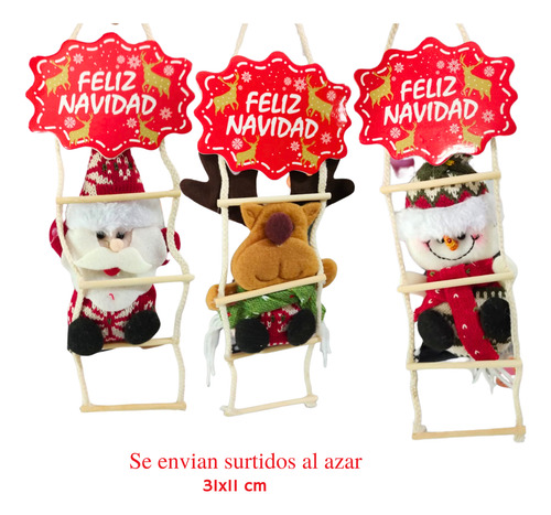 Kit De 2 Colgantes Navideños Navidad Santa Reno
