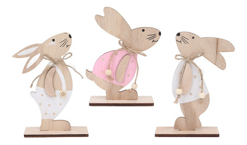 Adornos De Madera Con Forma De Conejo De Pascua Para Fiestas