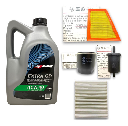 Kit Filtros Originales Vw Gol Trend Suran Fox + Aceite Puma