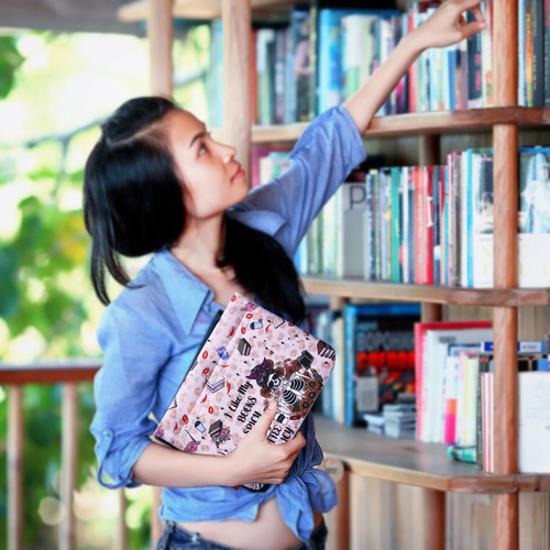 Funda De Libro Con Cremallera Lavable Para Tapa Blanda