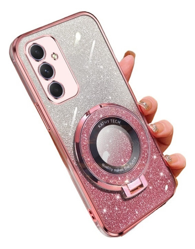 Funda Tpu Con Brillo Y Soporte Circular Para Samsung