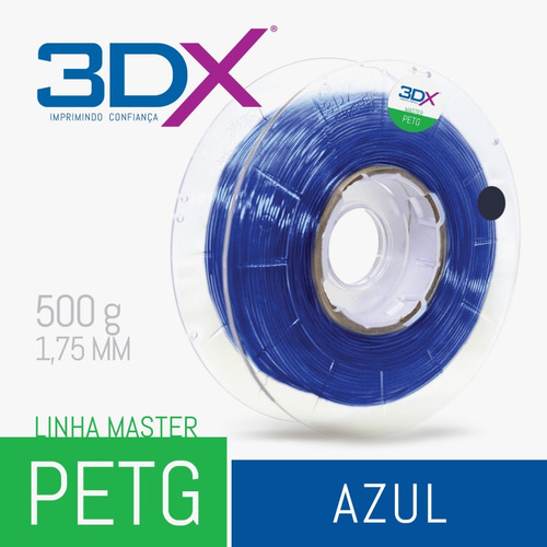 Imagem 2 de 4 de Filamento Petg 1,75 Mm | 500g | Azul Translucido