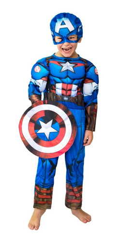 Disfraz Capitan America Con Musculo Original New Toy's