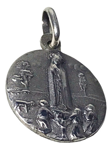 Medalla Plata 925 Virgen De Fatima Diametro 18 Mm
