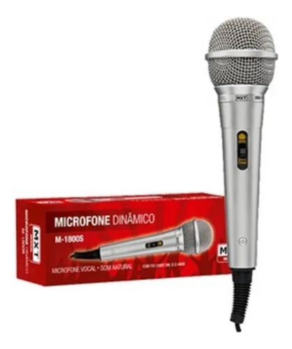Imagem 1 de 1 de Microfone Mxt Dinamico M-1800s Prata